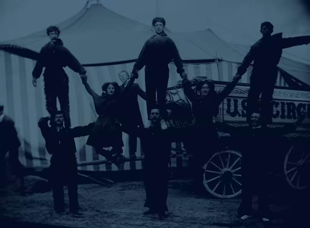 Dark vintage circus image for an article about ecommerce and shipping