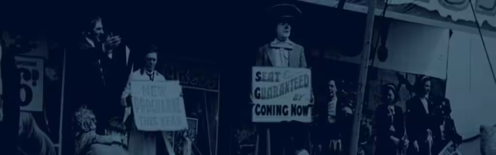 Strong vintage circus element for homepage article