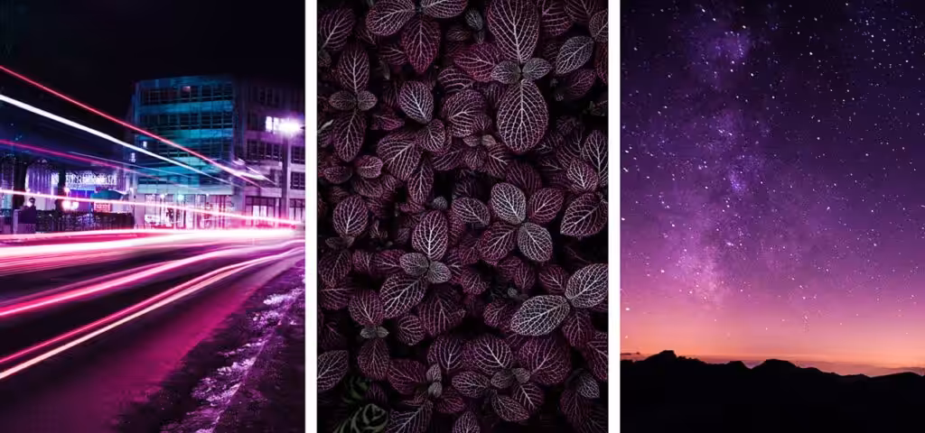 Purple colour theory in web design image