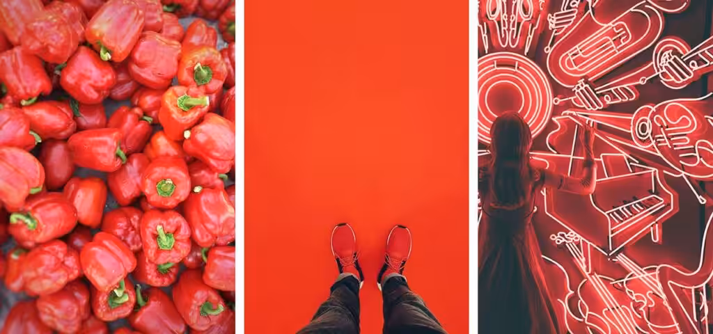 Red colour theory in web design image